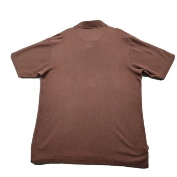 Tommy Bahama Polo Shirt Mens Large Brown Solid Short Sleeve - Picture 10 of 15